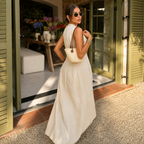 Robe Longue Plissée Sans Manches