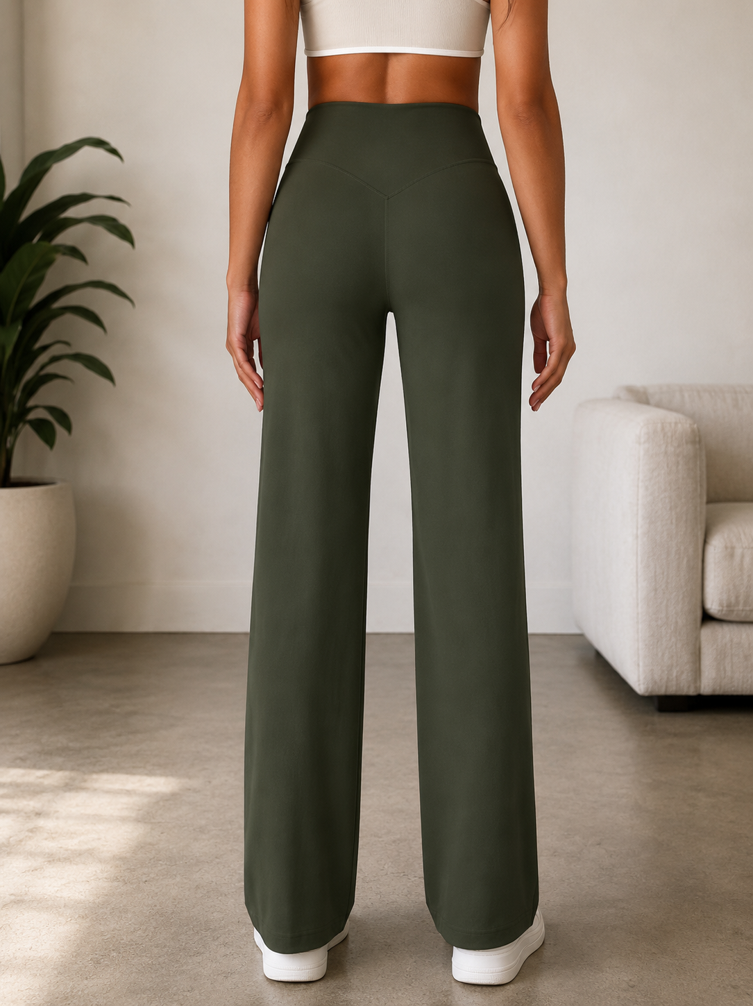 Pantalon Yoga Taille Haute Coupe Droite