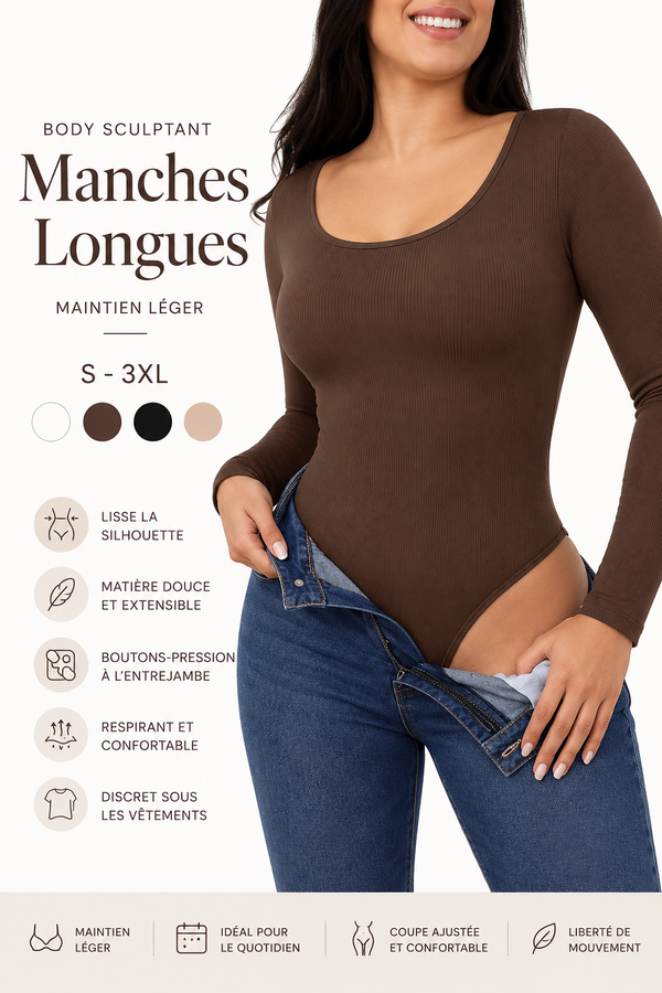 Body Sculptant Manches Longues | Maintien Léger