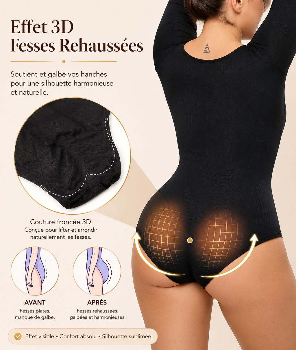 Body Sculptant Manches Longues | Maintien Léger