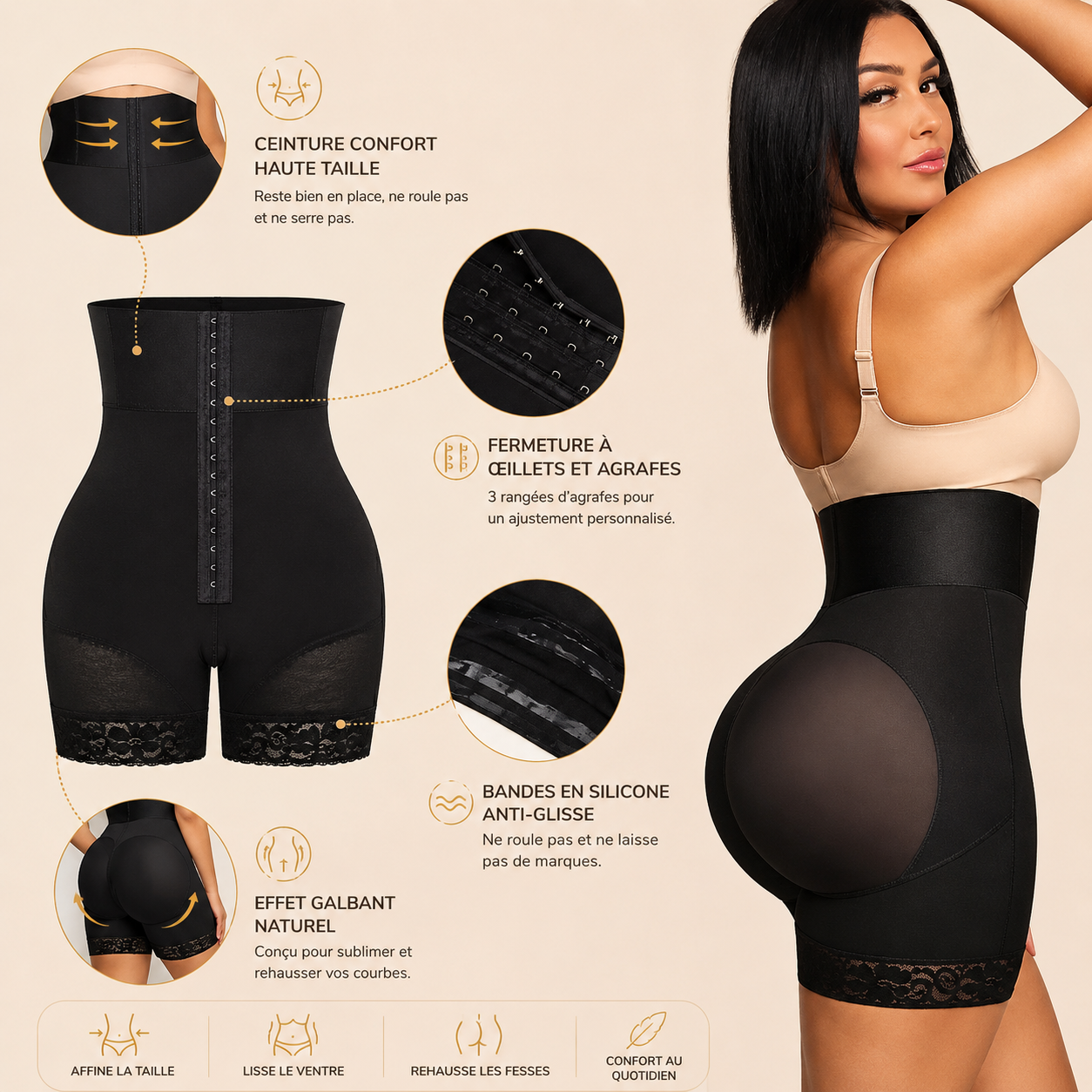 Short Sculptant Taille Haute | Galbe Naturel