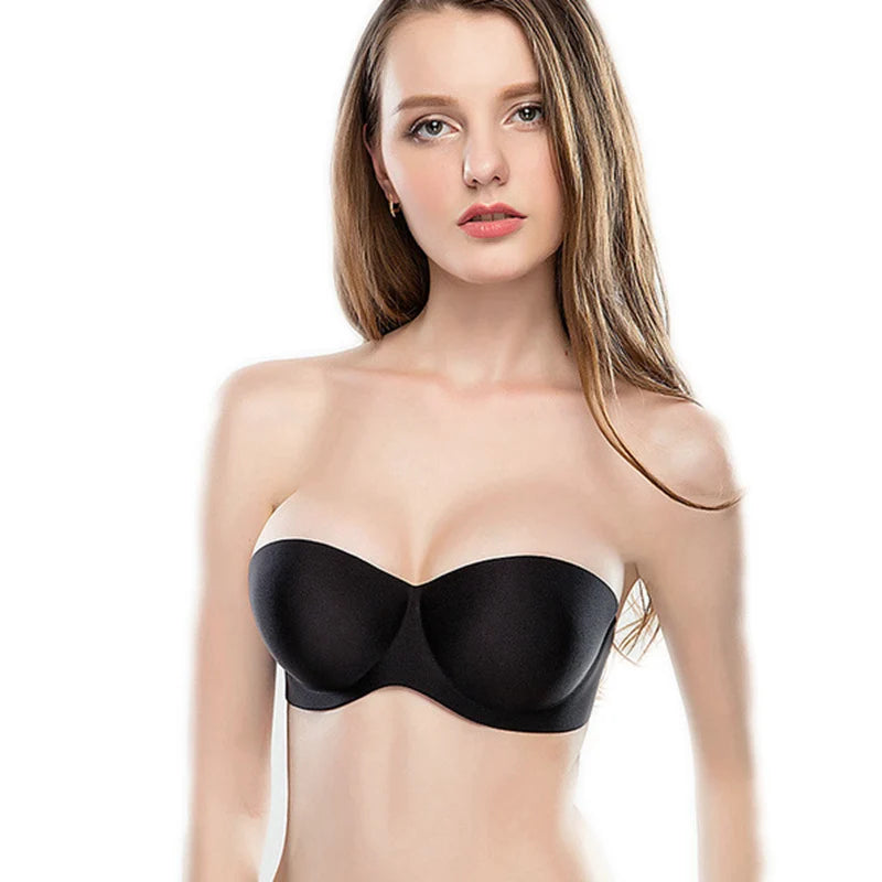Soutien-gorge invisible push-up pour dos nu et bustier