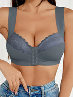 Soutien-gorge sans armatures à fermeture avant et dos lissant