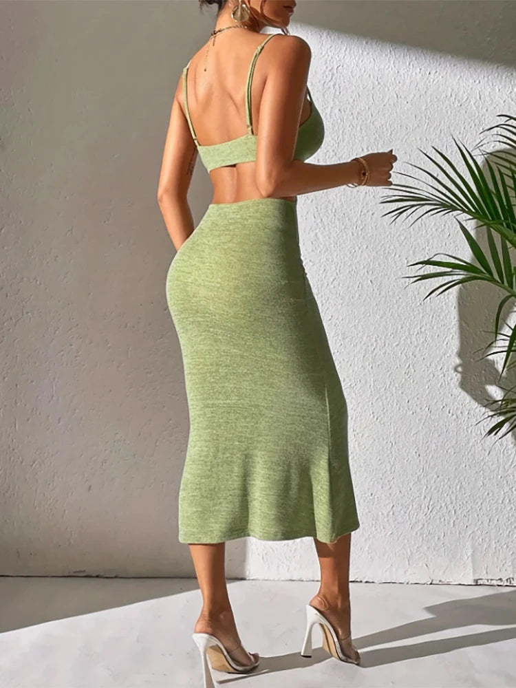 Robe Midi Dos Nu à Bretelles