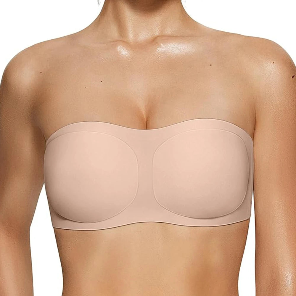 Soutien-gorge bandeau invisible sans coutures antidérapan