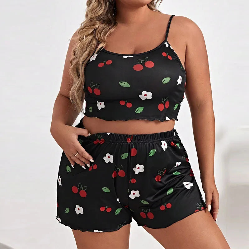 Ensemble de Pyjama Cœurs d'Été | Grande Taille