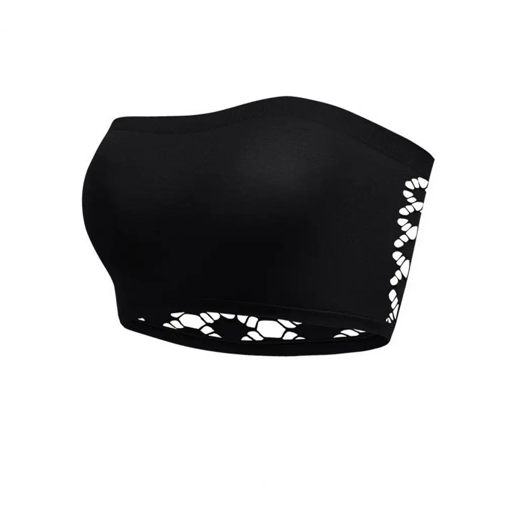Soutien-gorge bandeau antidérapant à dos en dentelle