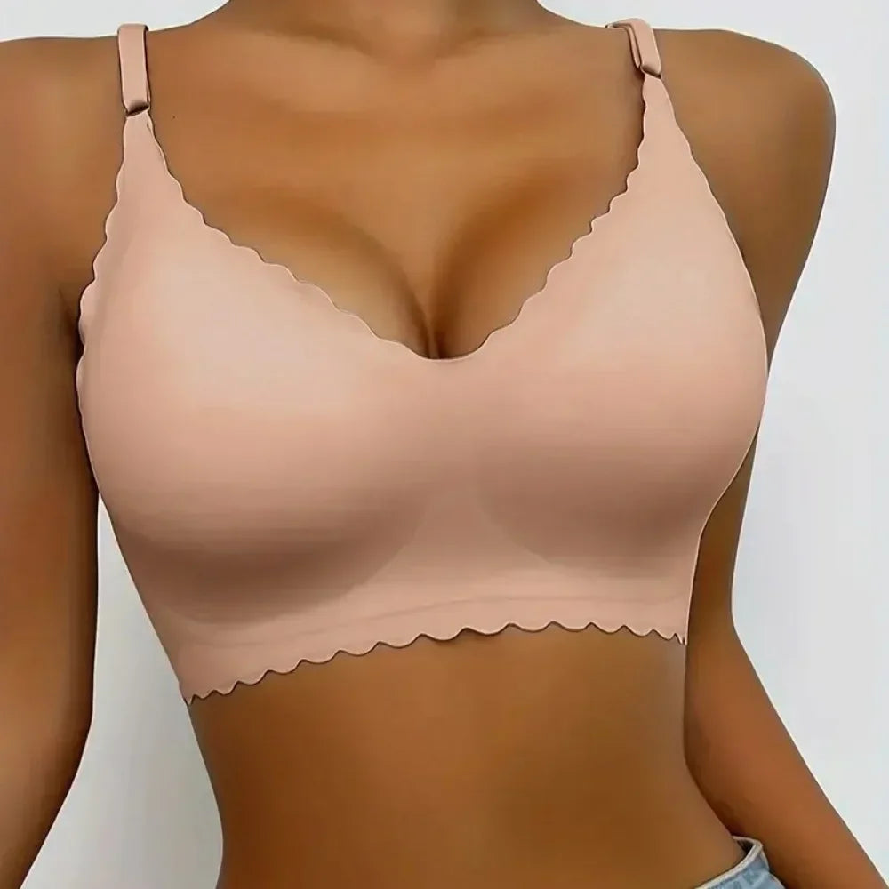 Soutien-gorge invisible sans coutures à bord ondulé