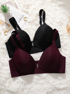 Soutien-gorge push-up à fermeture avant et décolleté plongeant
