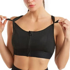 Brassière de sport respirante à fermeture avant réglable