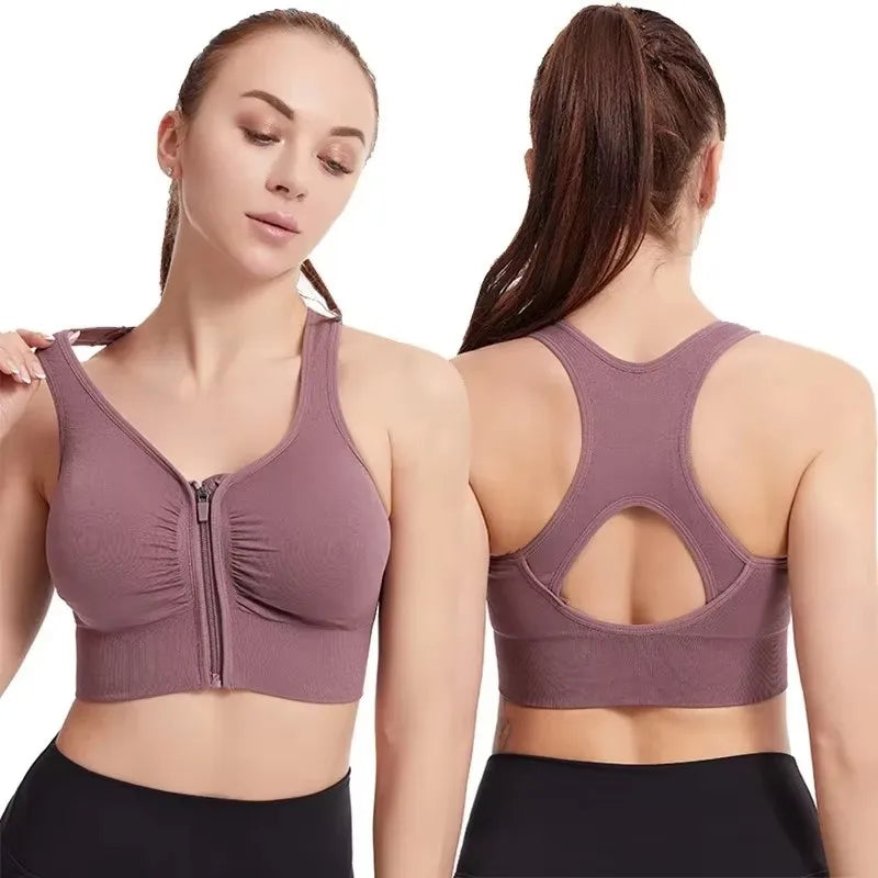 Brassière de sport zippée à maintien renforcé