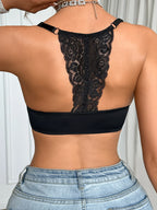Soutien-gorge push-up en dentelle florale à fermeture avant