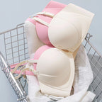 Soutien-gorge bandeau push-up antidérapant à fermeture avant