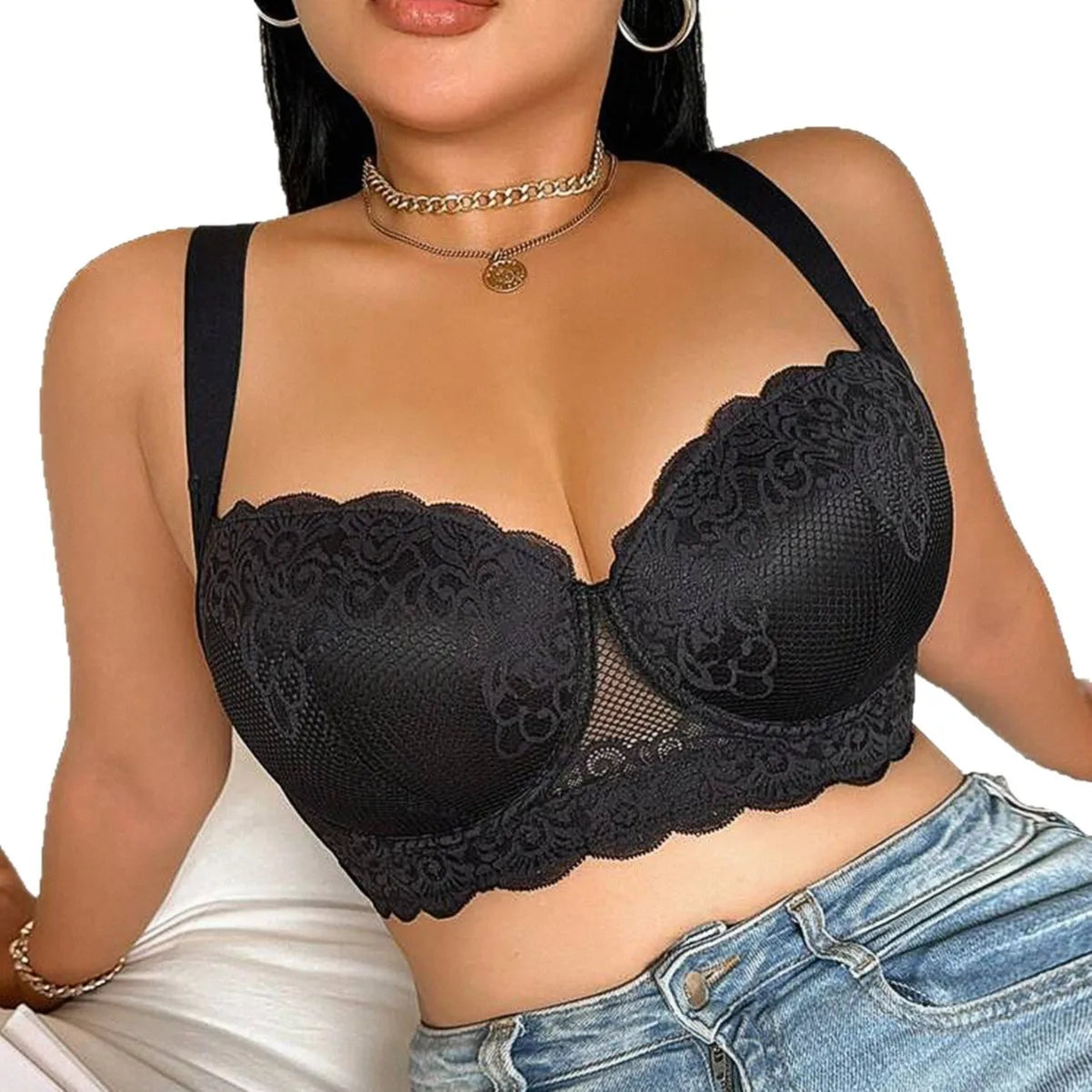 Soutien-gorge en dentelle à maintien renforcé pour grande taille