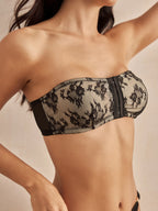 Soutien-gorge bandeau push-up en dentelle sans bretelles