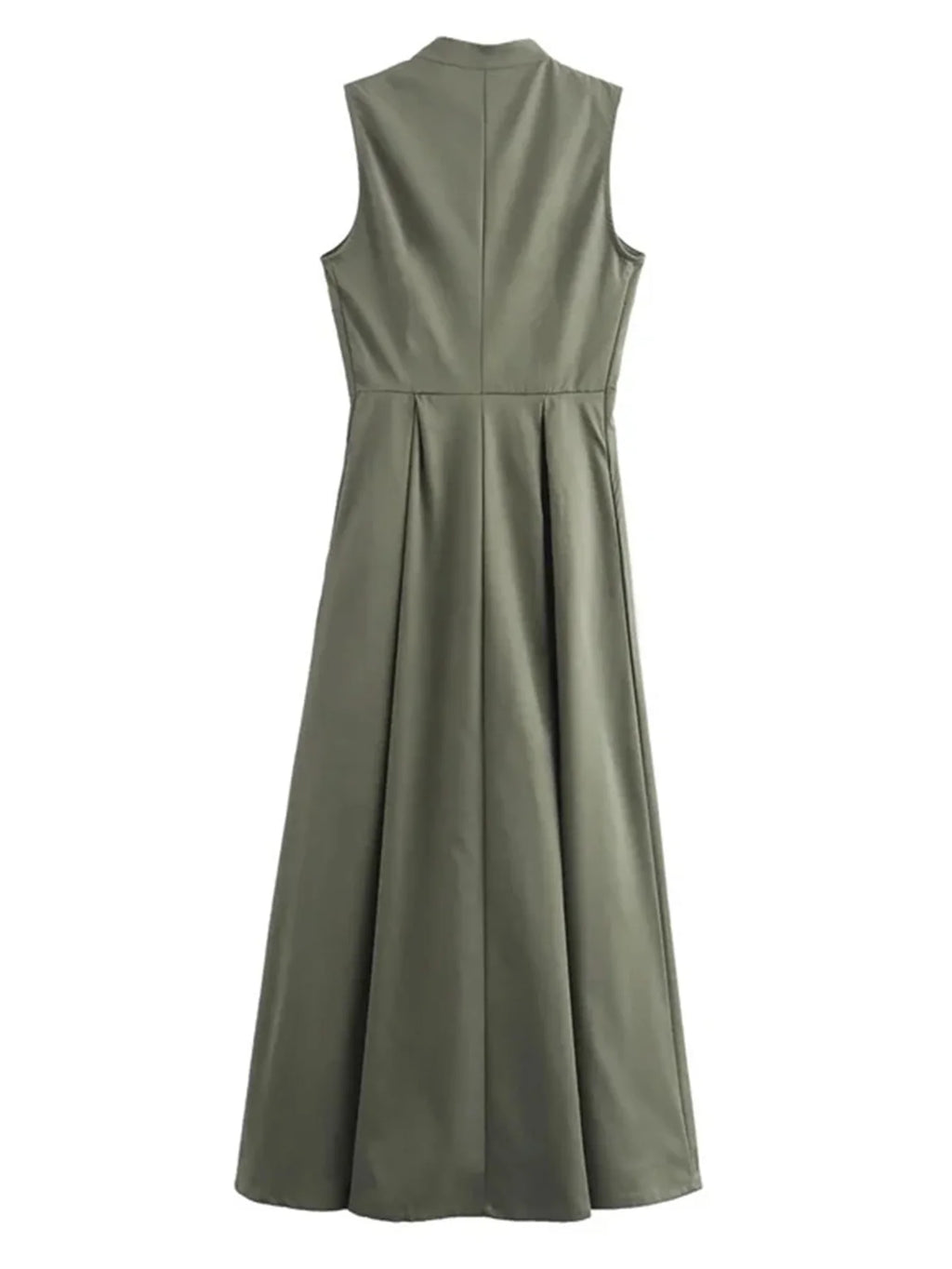 Robe Midi Plissée Sans Manches