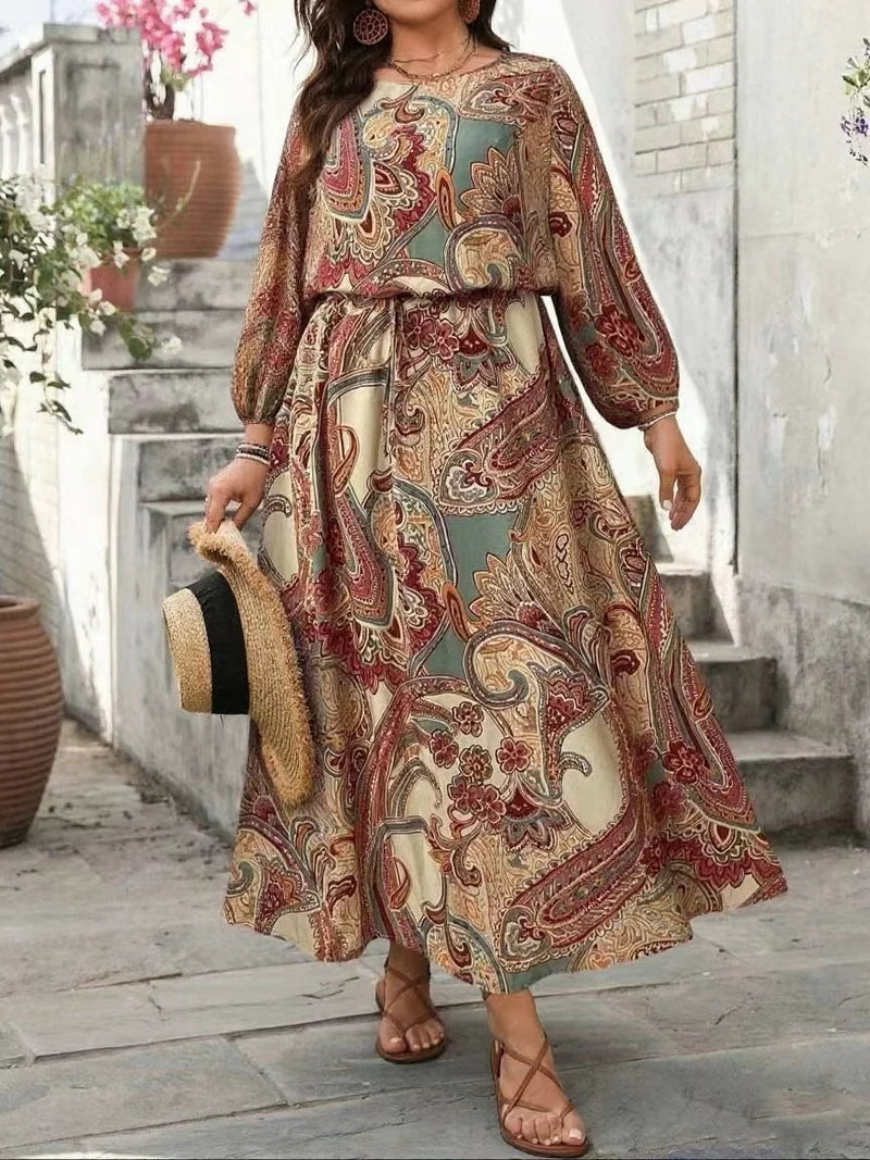 Robe Longue Paisley Grande Taille