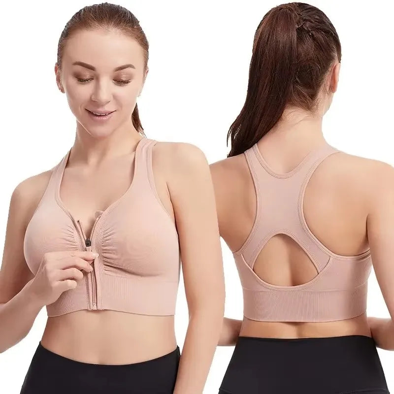 Brassière de sport zippée à maintien renforcé