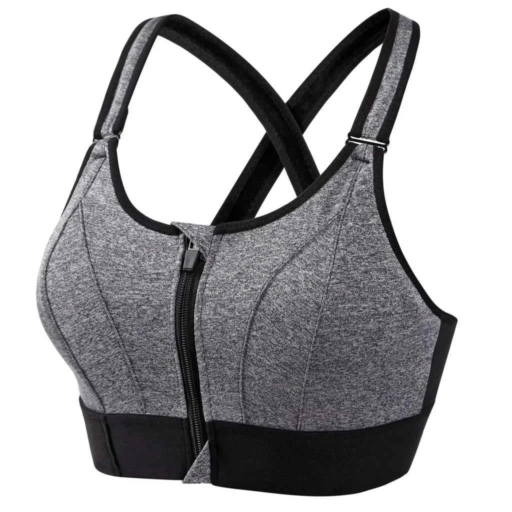 Brassière de sport respirante à fermeture avant réglable