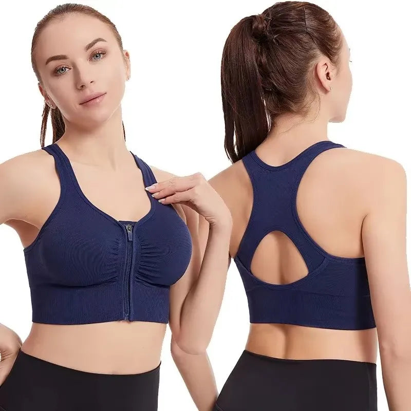 Brassière de sport zippée à maintien renforcé