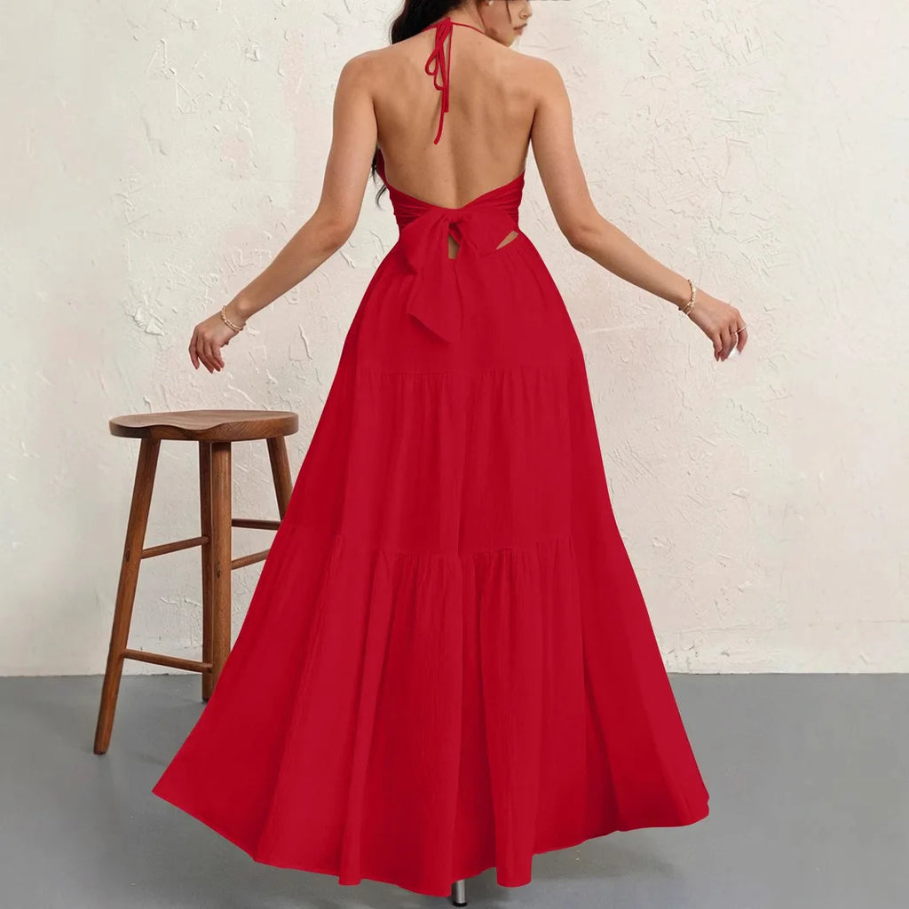 Robe Longue Dos Nu Col V