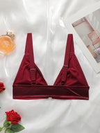 Soutien-gorge push-up satiné à fermeture avant et décolleté en V