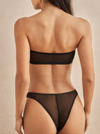 Soutien-gorge bandeau push-up en dentelle sans bretelles